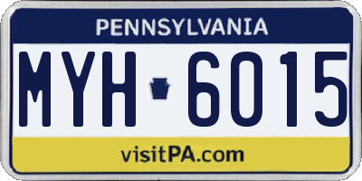 PA license plate MYH6015