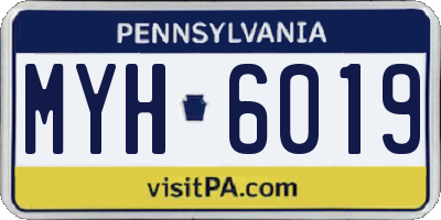 PA license plate MYH6019
