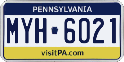 PA license plate MYH6021