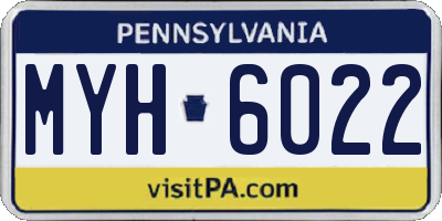 PA license plate MYH6022