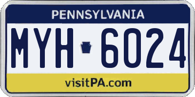 PA license plate MYH6024