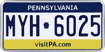 PA license plate MYH6025