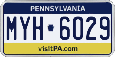 PA license plate MYH6029