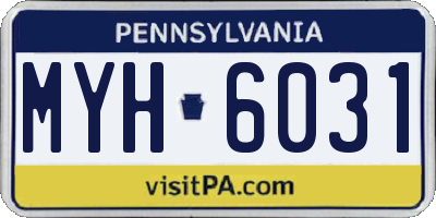 PA license plate MYH6031
