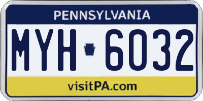 PA license plate MYH6032