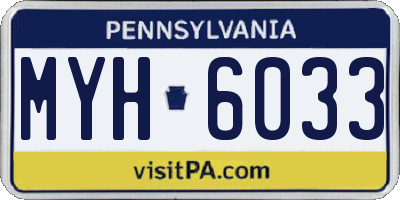 PA license plate MYH6033