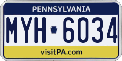 PA license plate MYH6034