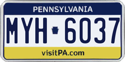 PA license plate MYH6037