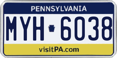 PA license plate MYH6038