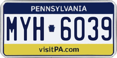 PA license plate MYH6039