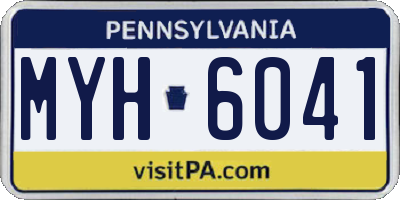 PA license plate MYH6041