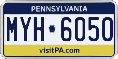 PA license plate MYH6050