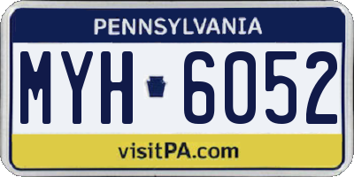 PA license plate MYH6052