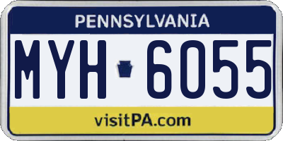 PA license plate MYH6055