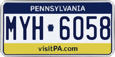 PA license plate MYH6058