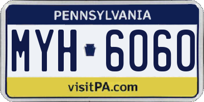 PA license plate MYH6060