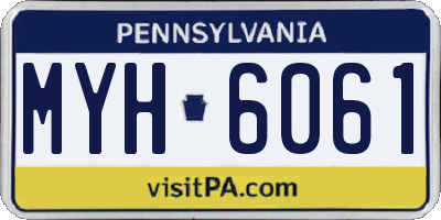 PA license plate MYH6061