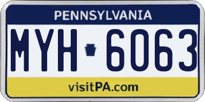 PA license plate MYH6063