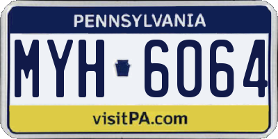 PA license plate MYH6064