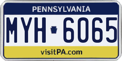 PA license plate MYH6065