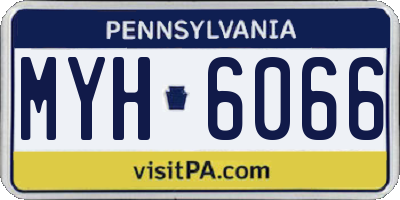 PA license plate MYH6066