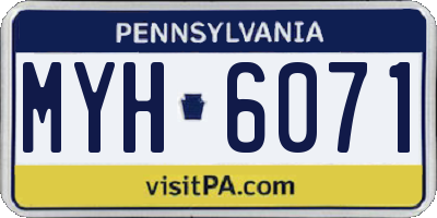 PA license plate MYH6071
