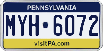 PA license plate MYH6072