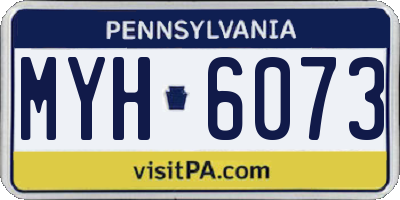 PA license plate MYH6073