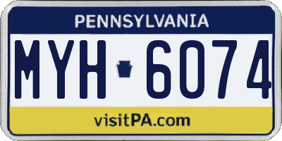 PA license plate MYH6074