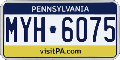 PA license plate MYH6075