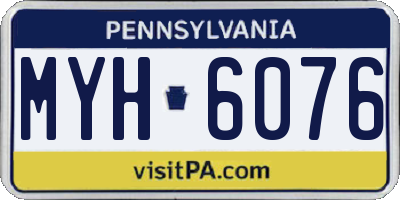 PA license plate MYH6076