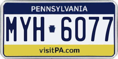 PA license plate MYH6077