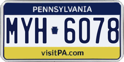 PA license plate MYH6078