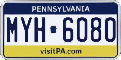 PA license plate MYH6080