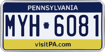 PA license plate MYH6081