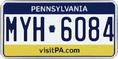 PA license plate MYH6084