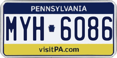 PA license plate MYH6086