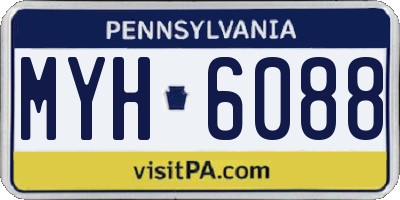PA license plate MYH6088