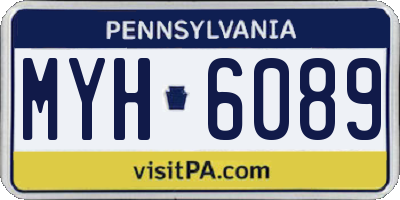 PA license plate MYH6089