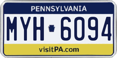 PA license plate MYH6094