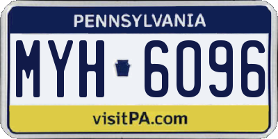 PA license plate MYH6096