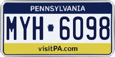 PA license plate MYH6098