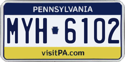 PA license plate MYH6102