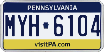 PA license plate MYH6104