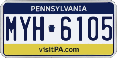 PA license plate MYH6105