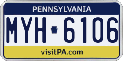 PA license plate MYH6106