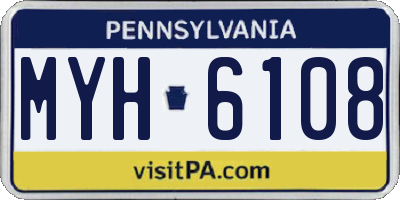 PA license plate MYH6108
