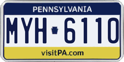 PA license plate MYH6110