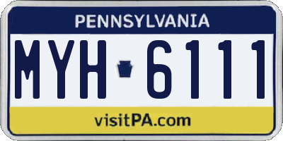 PA license plate MYH6111