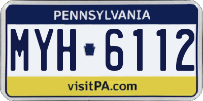 PA license plate MYH6112